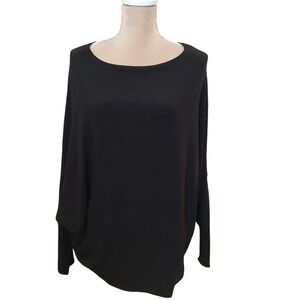 ALYA Womens Black Batwing Sleeve Dolman Top Size Medium